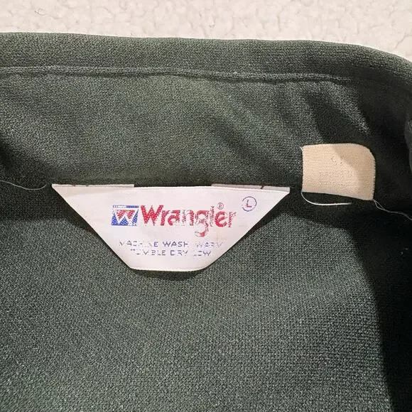 Vintage Wrangler Mens Size L Western Leisure Suit Jacket 1970s Forest Green USA